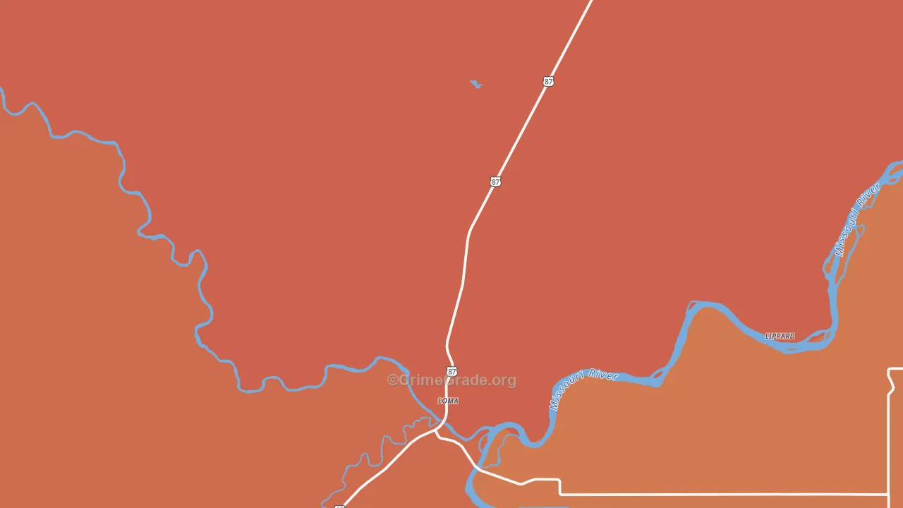 Loma, MT Map of Vandalism Rates