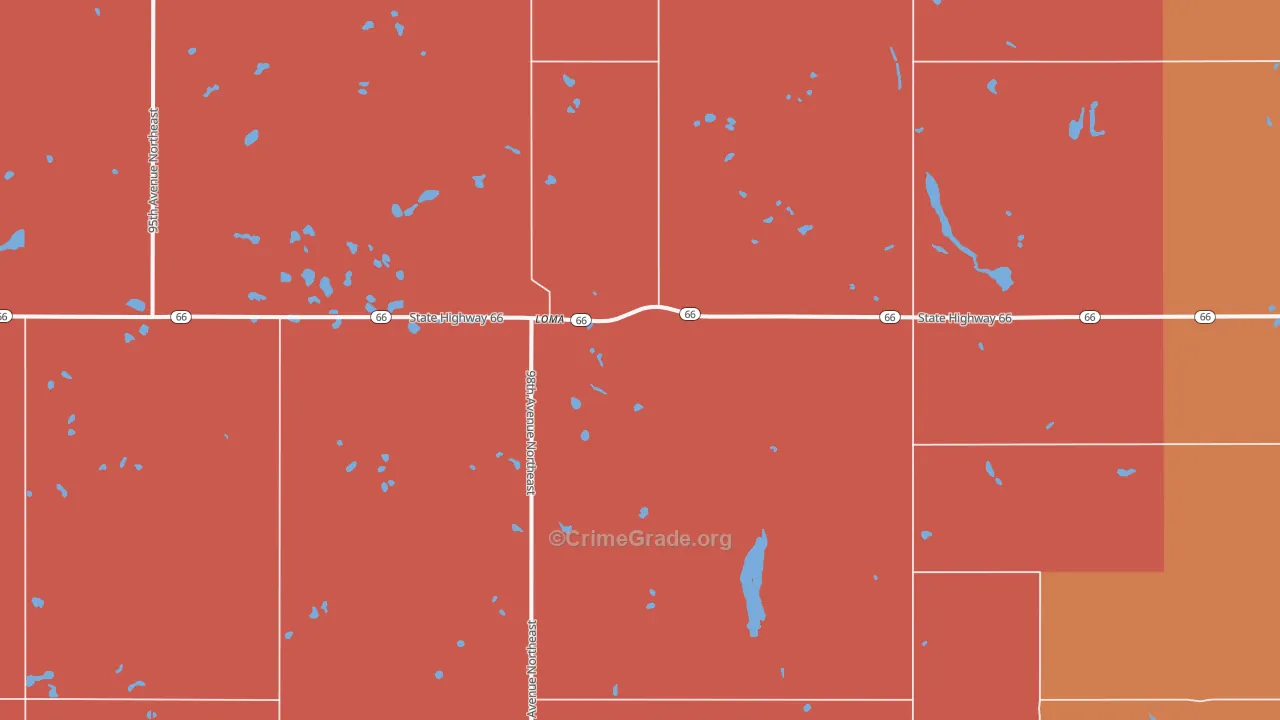 Loma, ND Map of Vandalism Rates