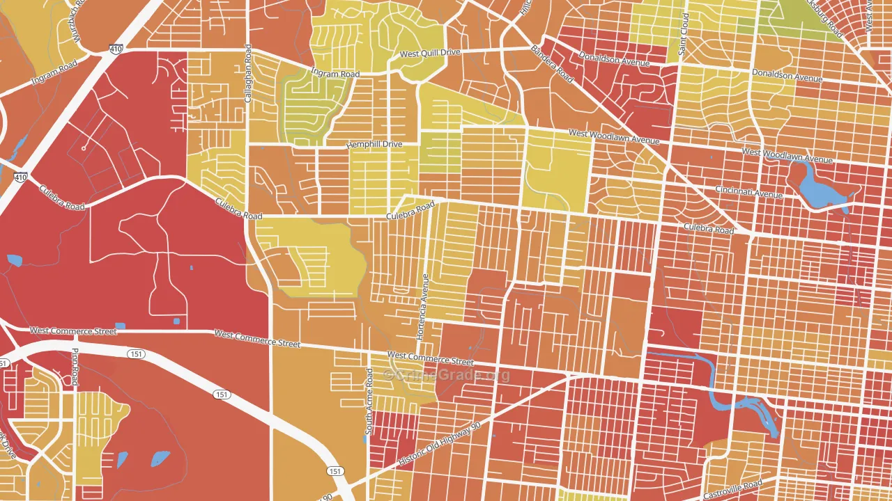 Loma Park, San Antonio, TX Map of Vandalism Rates