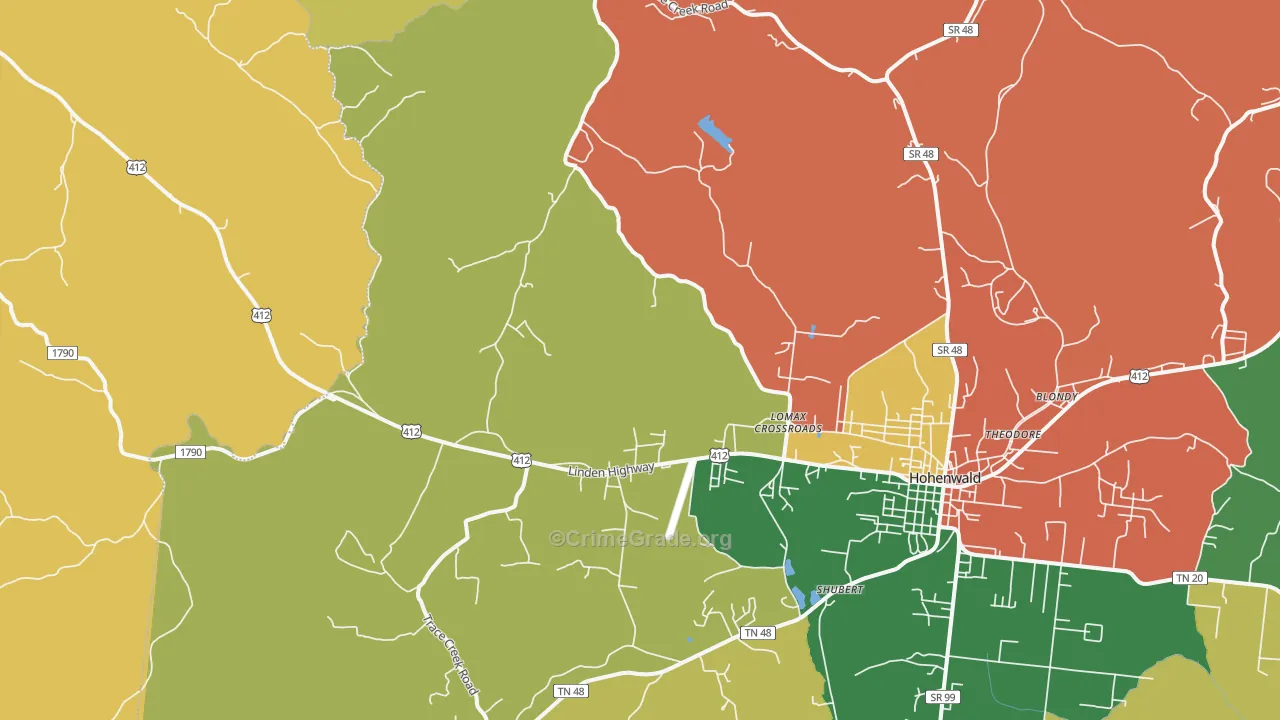 Lomax Crossroads, TN Map of Vandalism Rates