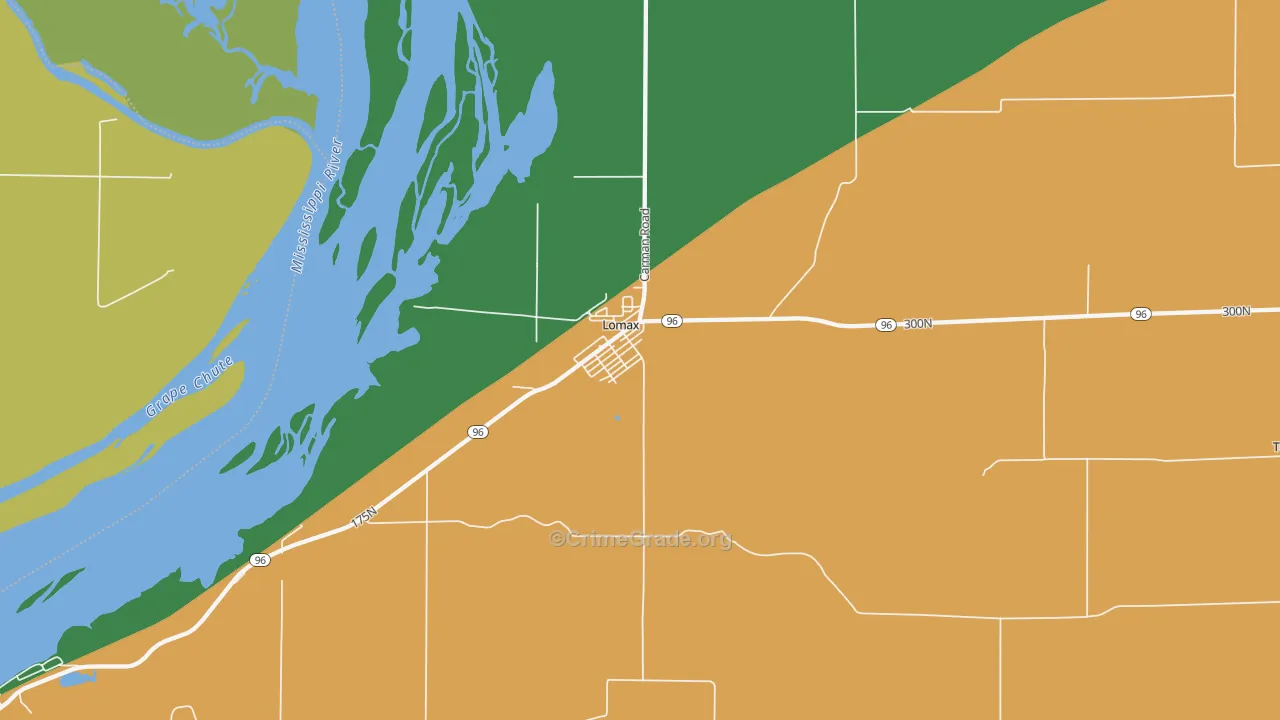 Lomax, IL Map of Vandalism Rates