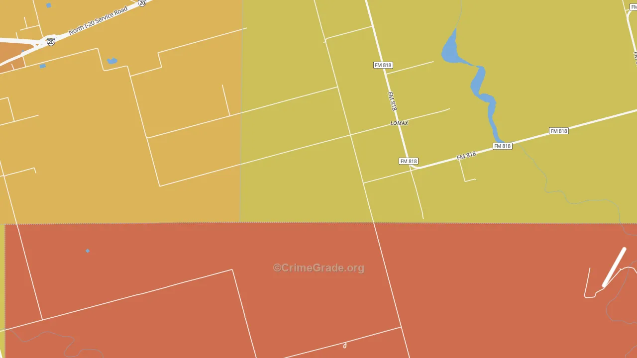 Lomax, TX Map of Vandalism Rates
