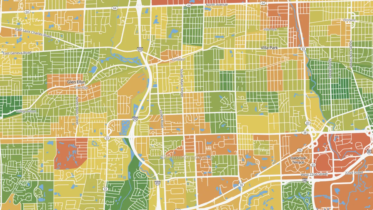 Lombard, IL Map of Vandalism Rates
