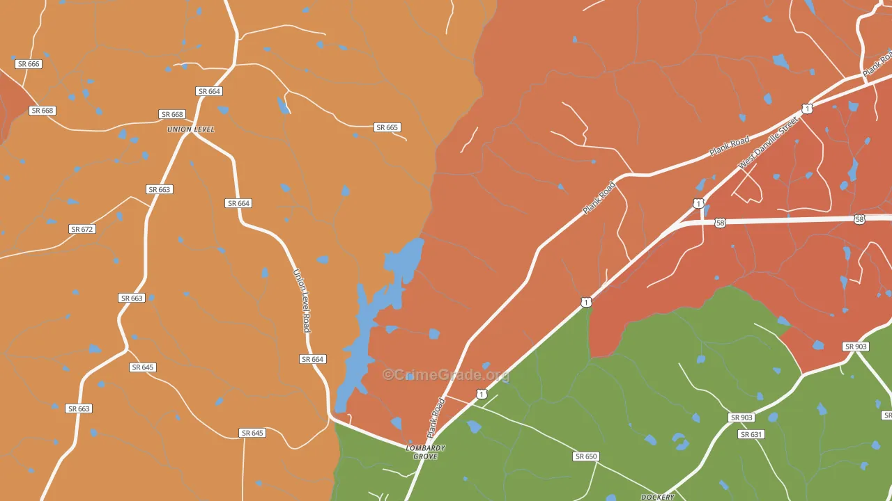Lombardy Grove, VA Map of Vandalism Rates