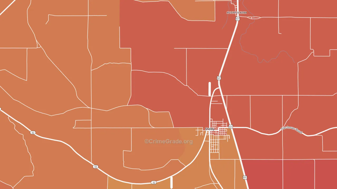 Lombardy, MS Map of Vandalism Rates