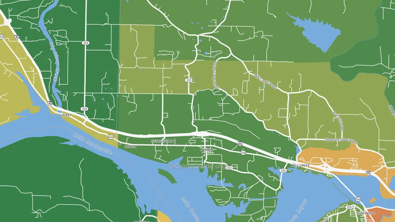 London, AR Map of Vandalism Rates
