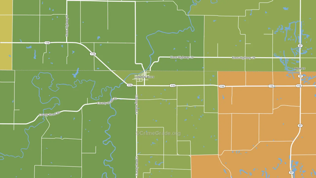 London Mills, IL Map of Vandalism Rates