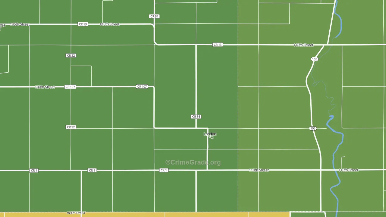London, MN Map of Vandalism Rates