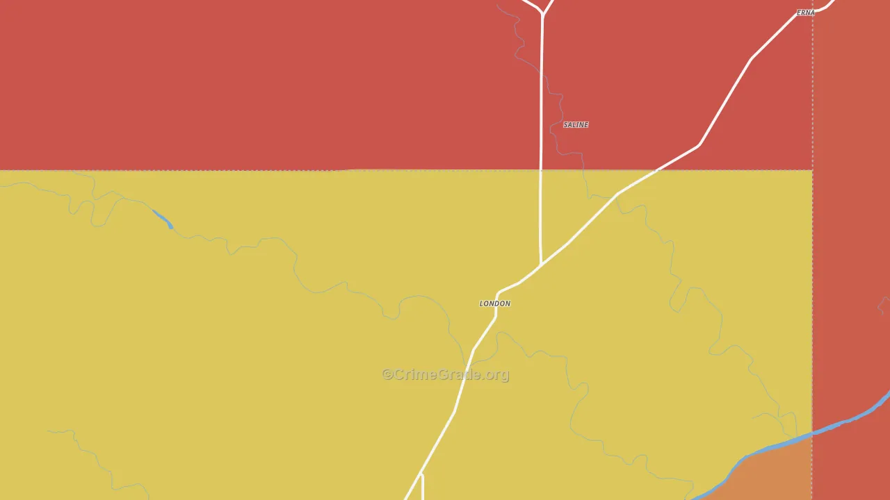London, TX Map of Vandalism Rates