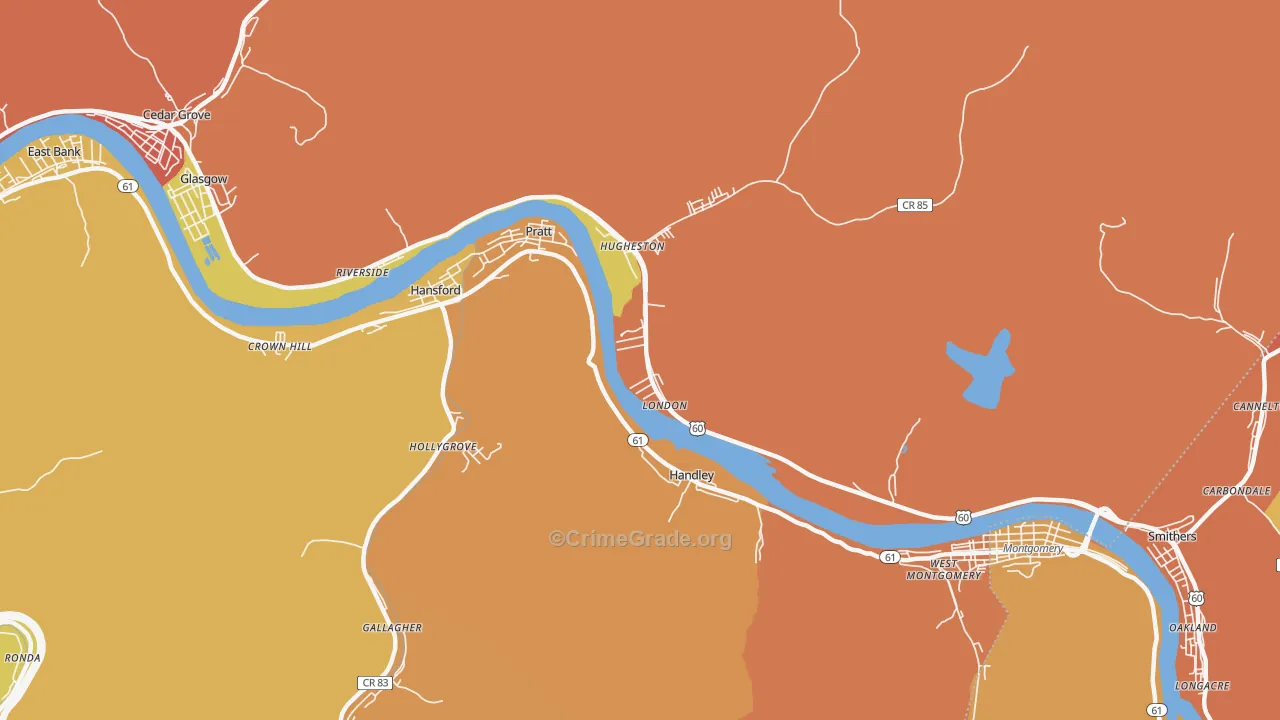 London, WV Map of Vandalism Rates
