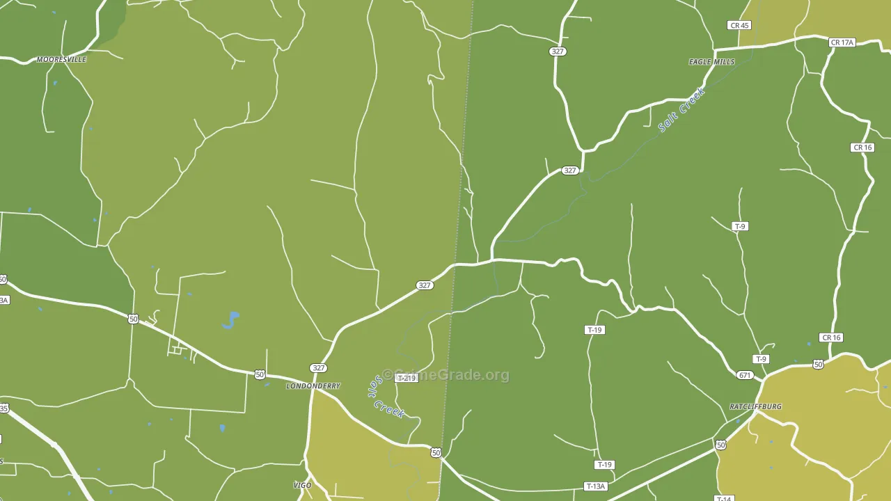 Londonderry, OH Map of Vandalism Rates