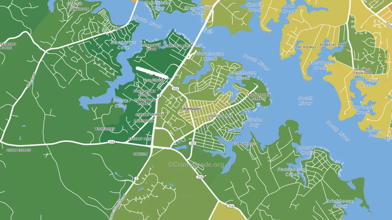 Londontowne, Edgewater, MD Map of Vandalism Rates
