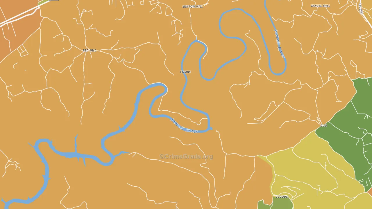Lone Mountain, TN Map of Vandalism Rates