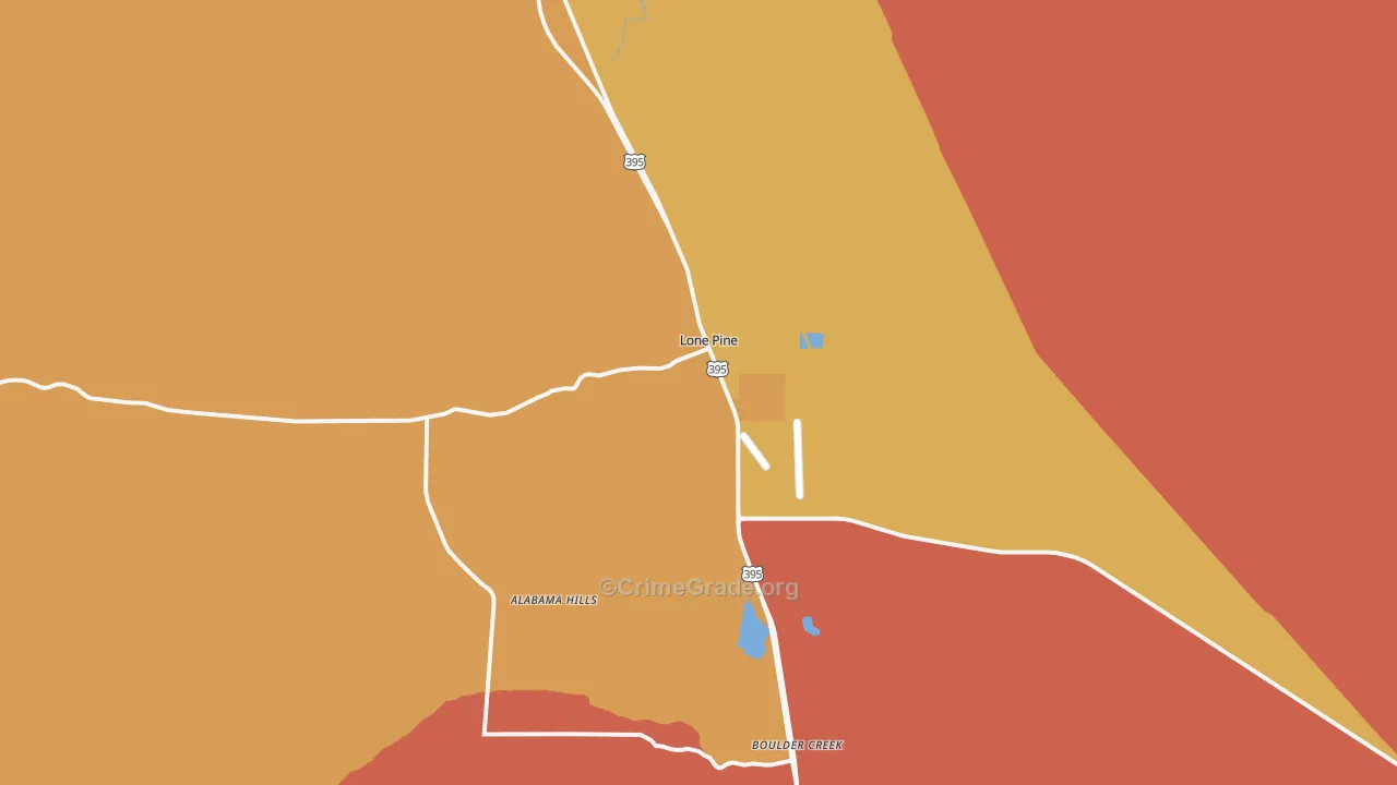 Lone Pine, CA Map of Vandalism Rates