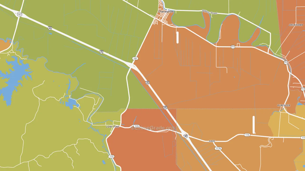 Lone Pine, LA Map of Vandalism Rates