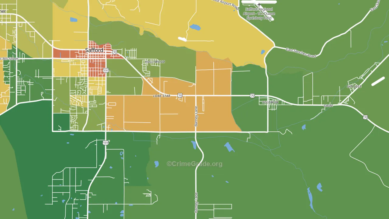 Lone Star, AZ Map of Vandalism Rates