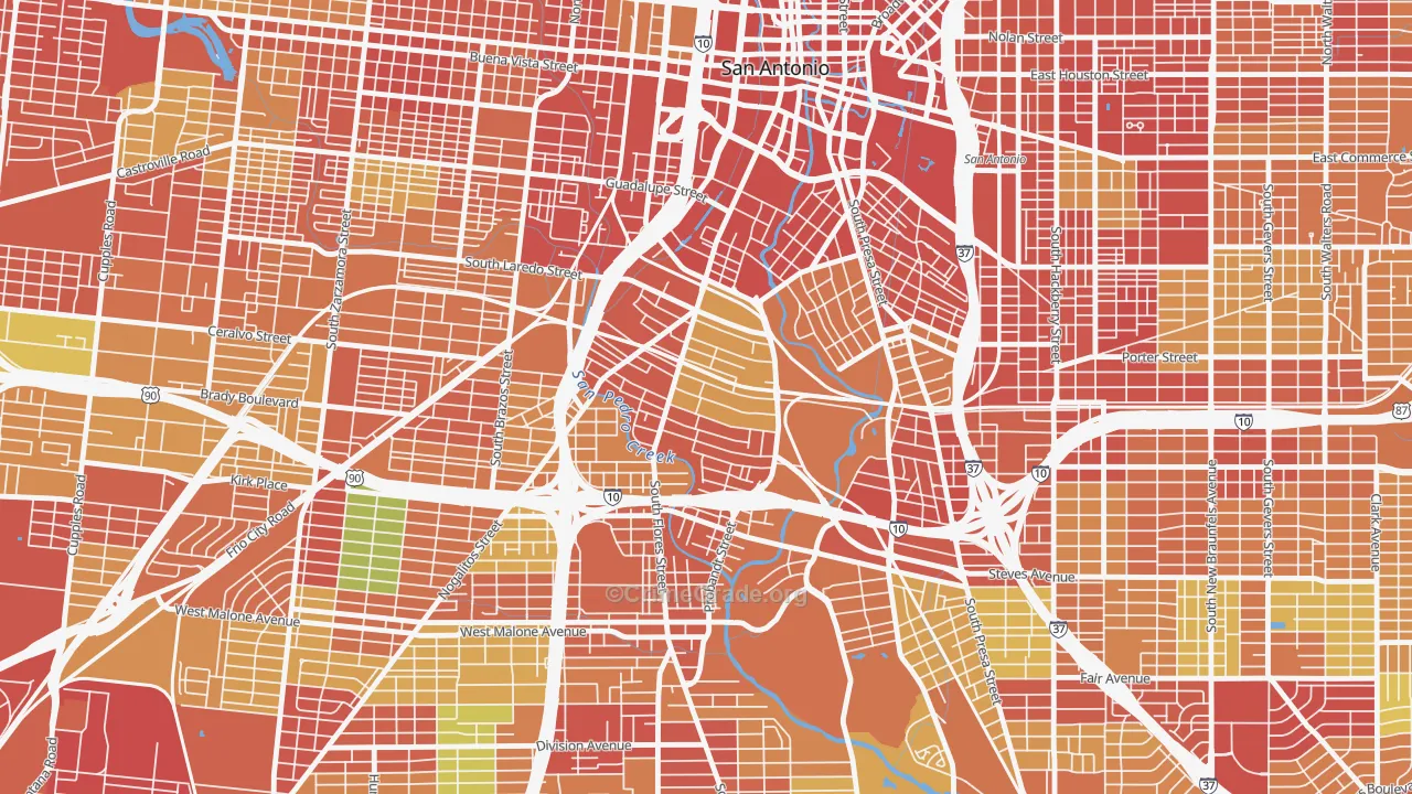 Lone Star, San Antonio, TX Map of Vandalism Rates