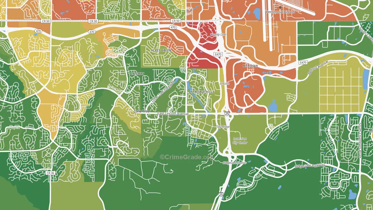 Lone Tree, CO Map of Vandalism Rates