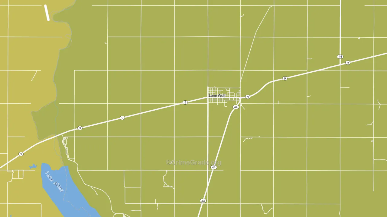 Lone Wolf, OK Map of Vandalism Rates