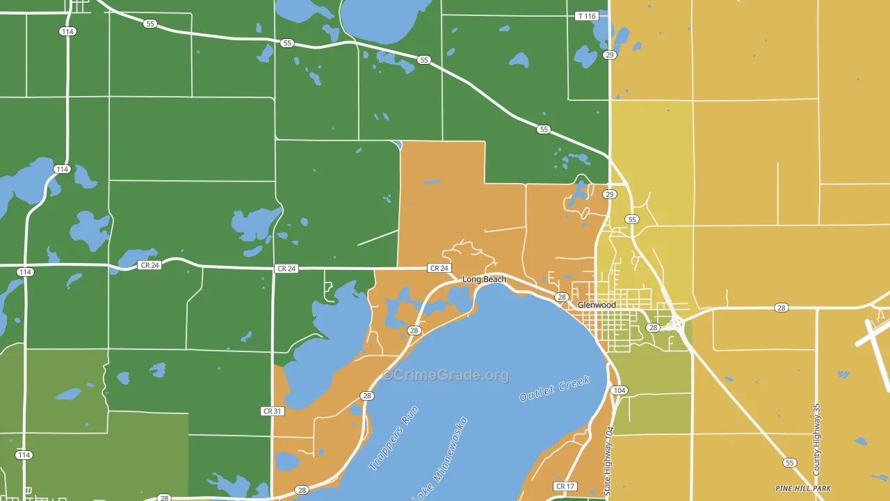 Long Beach, MN Map of Vandalism Rates