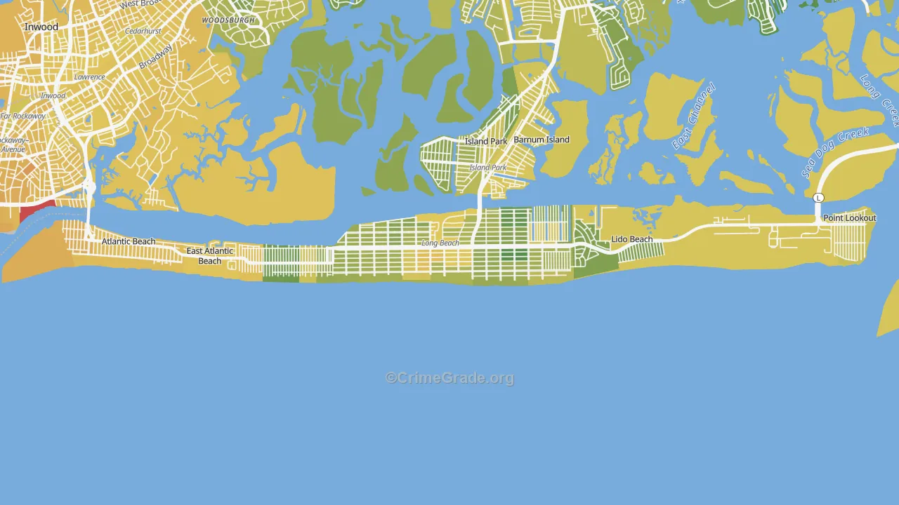 Long Beach, NY Map of Vandalism Rates