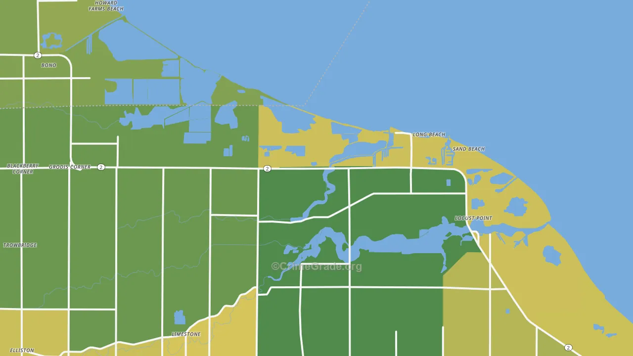 Long Beach, OH Map of Vandalism Rates