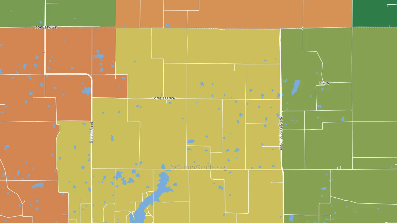 Long Branch, IL Map of Vandalism Rates