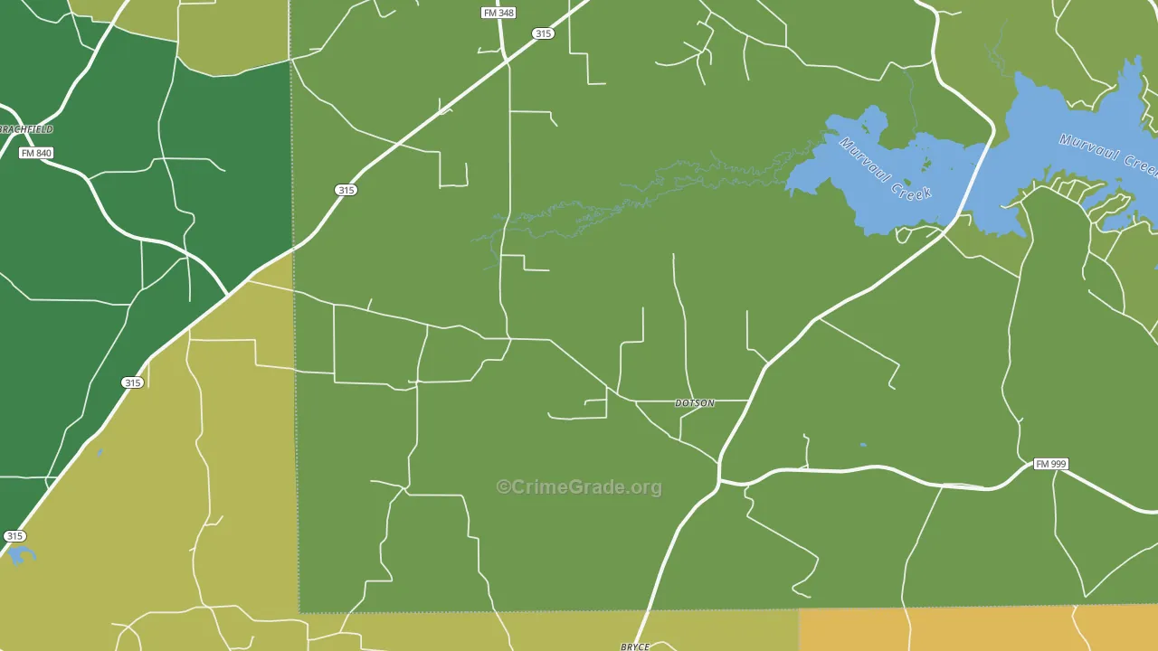 Long Branch, TX Map of Vandalism Rates