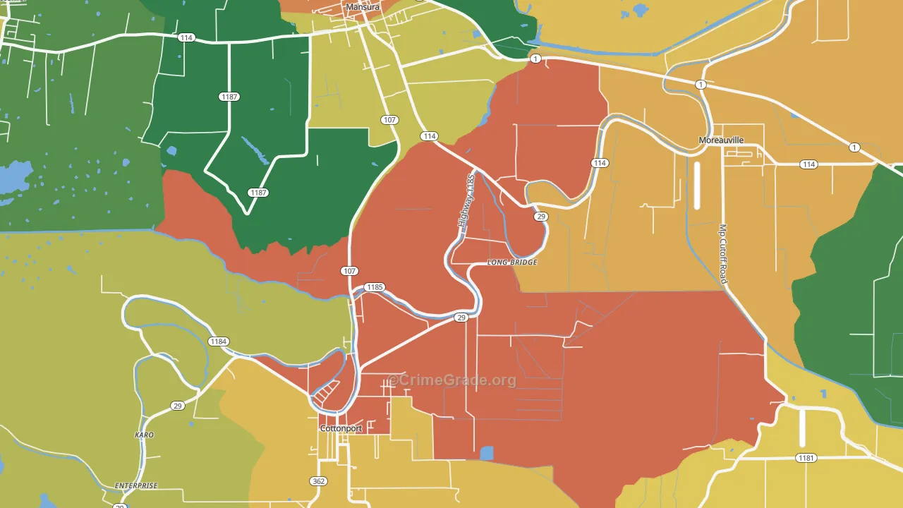 Long Bridge, LA Map of Vandalism Rates