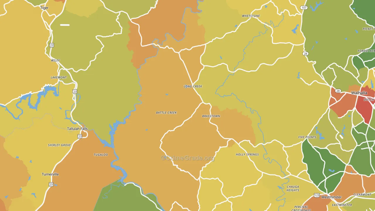 Long Creek, SC Map of Vandalism Rates