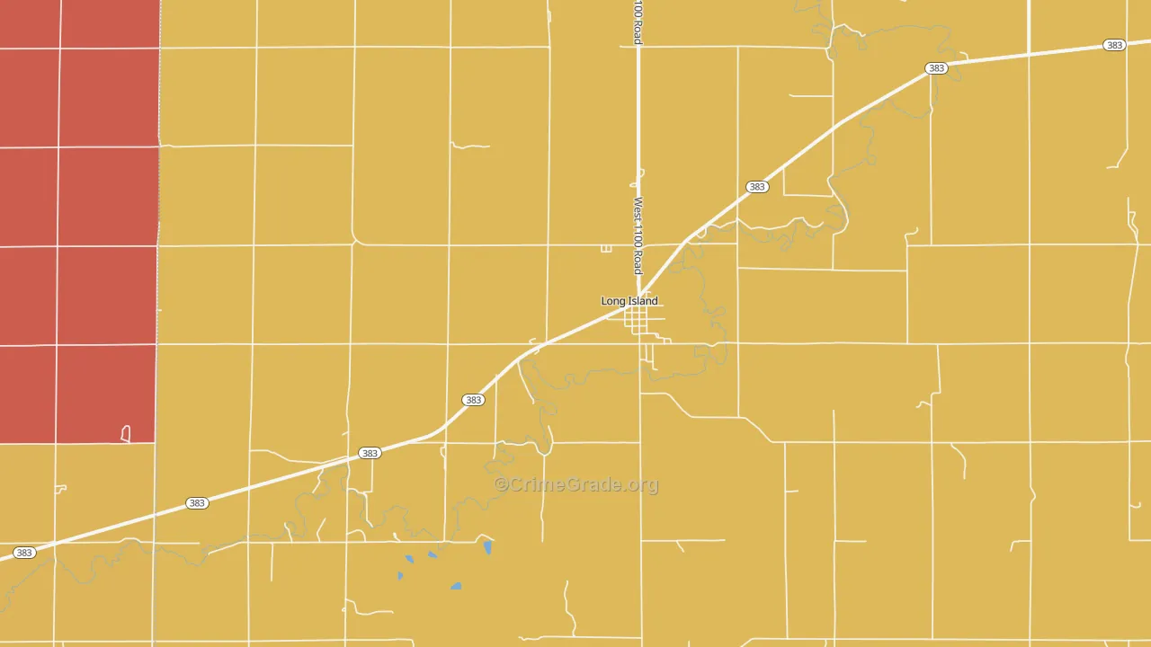 Long Island, KS Map of Vandalism Rates