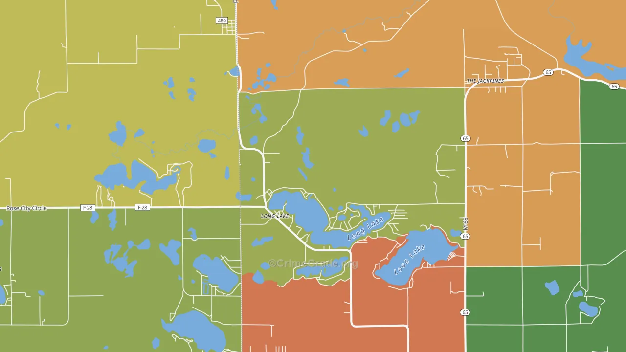 Long Lake, MI Map of Vandalism Rates
