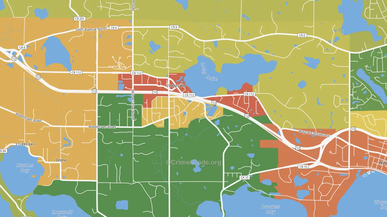 Long Lake, MN Map of Vandalism Rates
