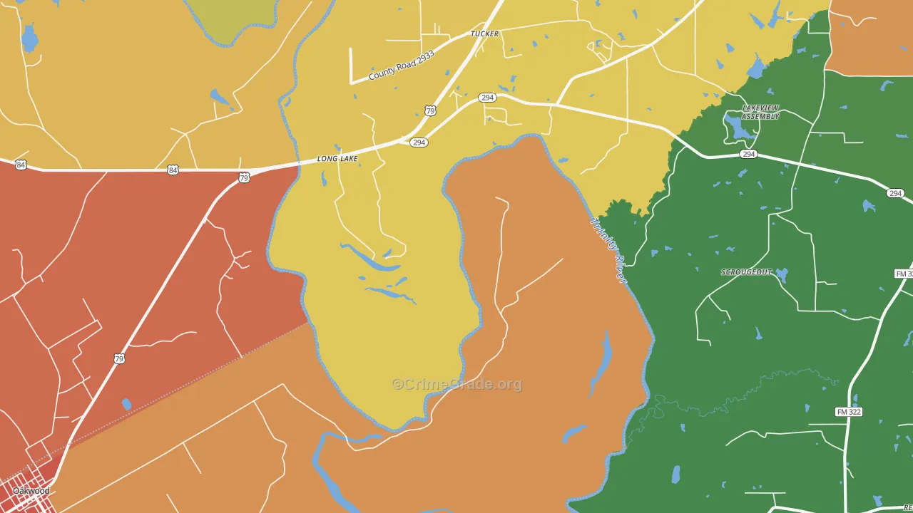Long Lake, TX Map of Vandalism Rates