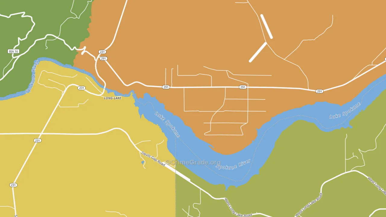 Long Lake, WA Map of Vandalism Rates