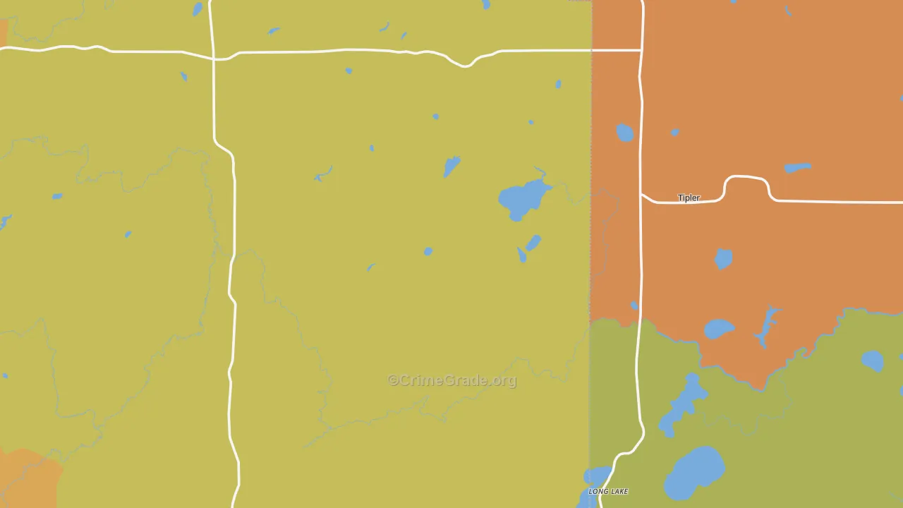 Long Lake, WI Map of Vandalism Rates
