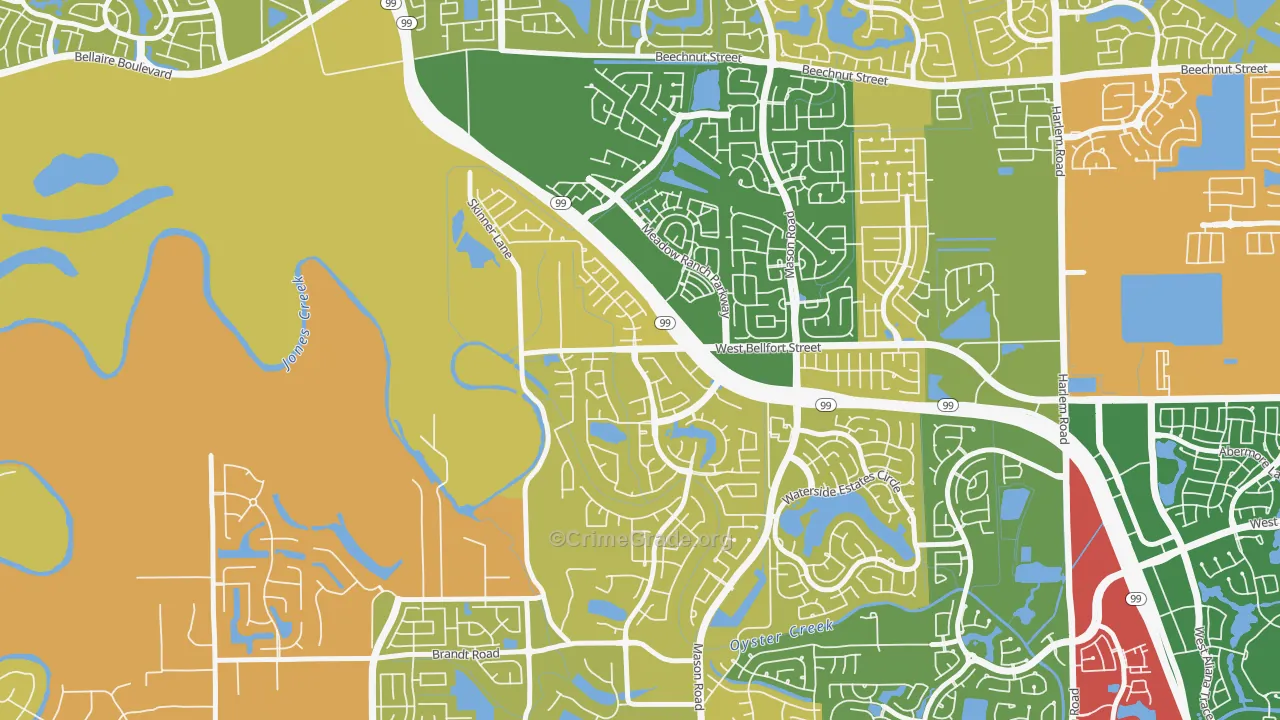 Long Meadow Farms, Richmond, TX Map of Vandalism Rates