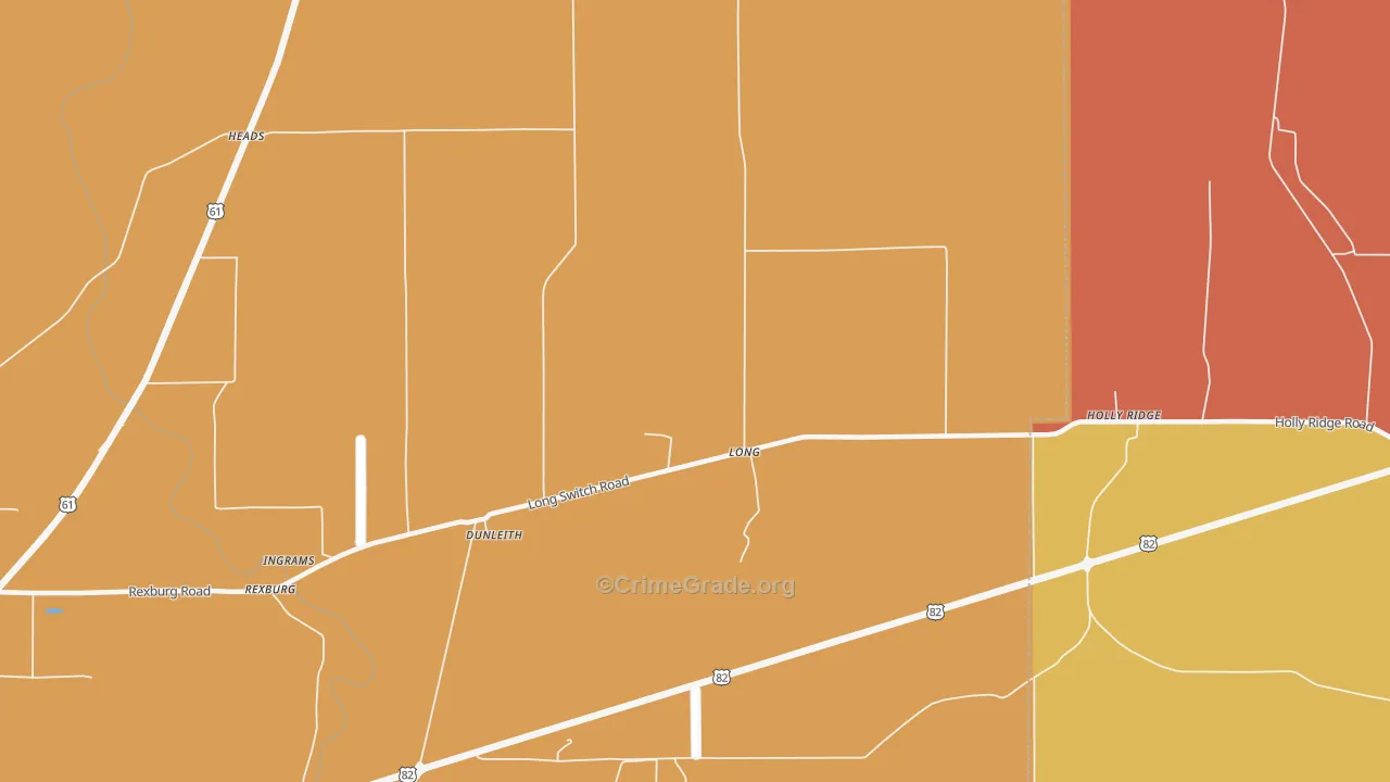 Long, MS Map of Vandalism Rates