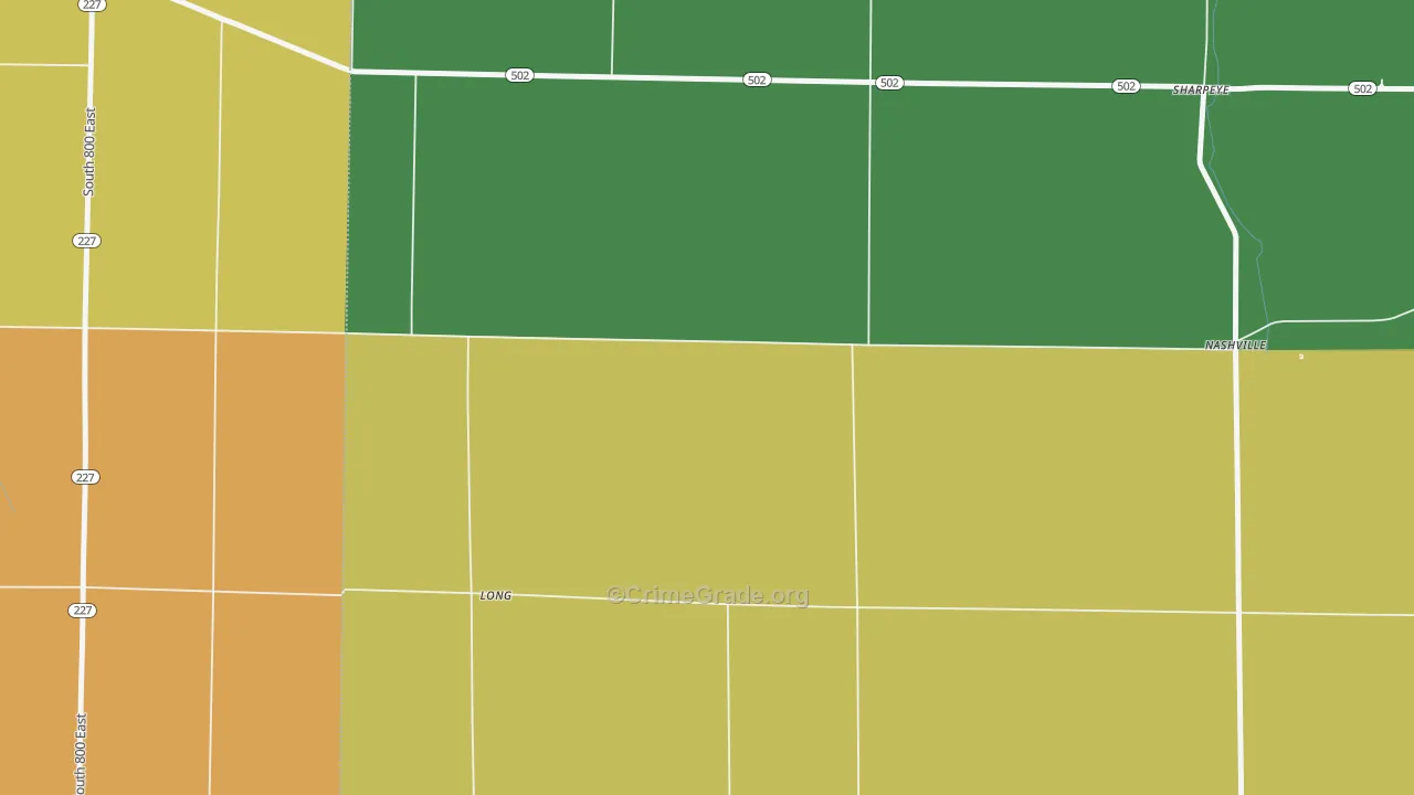Long, OH Map of Vandalism Rates