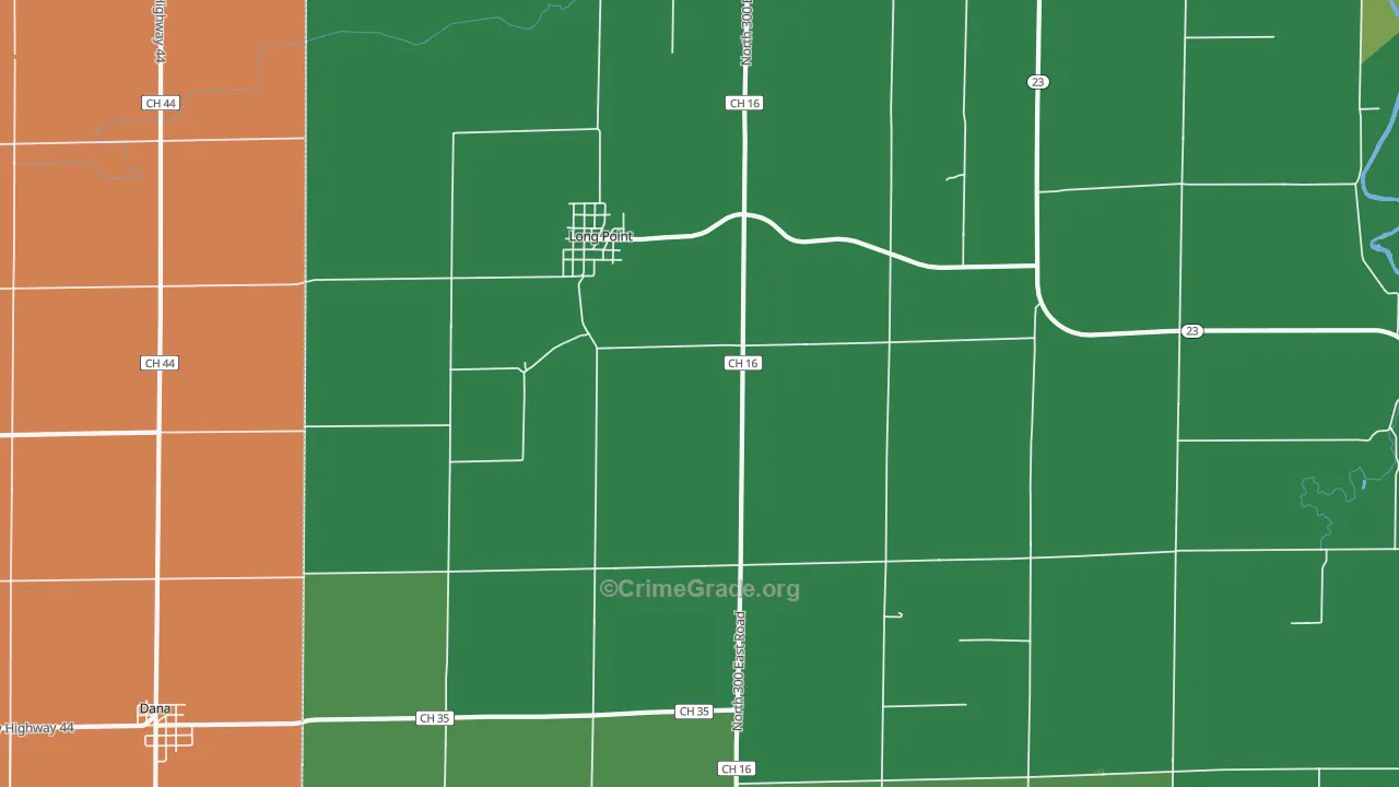 Long Point, IL Map of Vandalism Rates