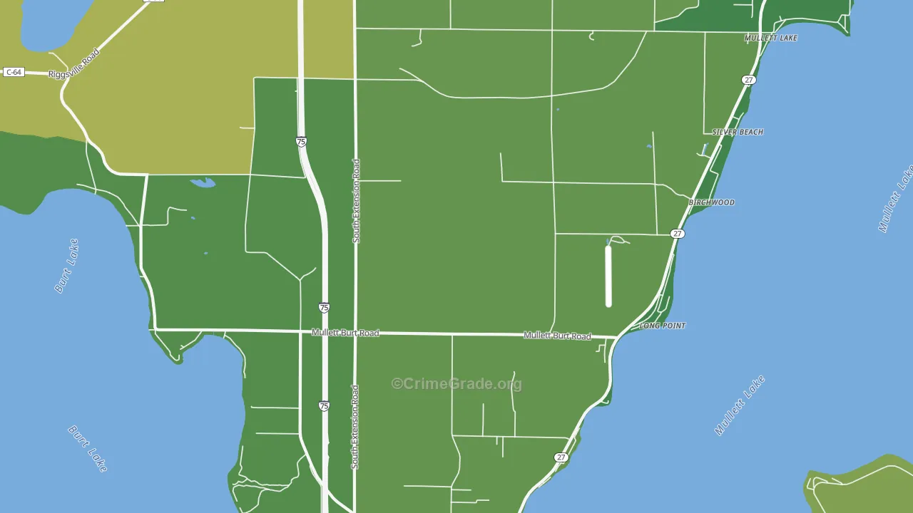 Long Point, MI Map of Vandalism Rates