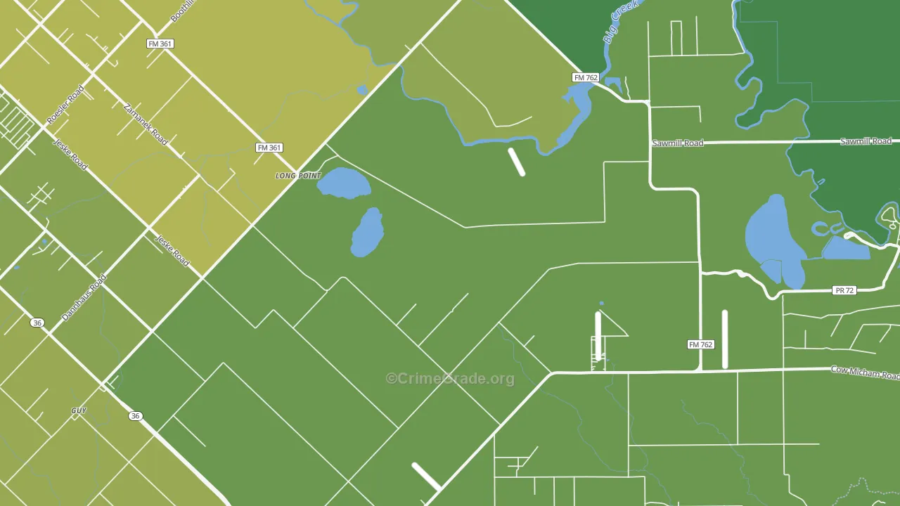 Long Point, TX Map of Vandalism Rates