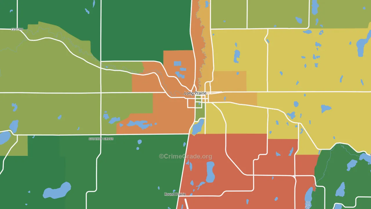 Long Prairie, MN Map of Vandalism Rates