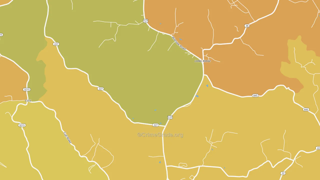 Long Ridge, KY Map of Vandalism Rates