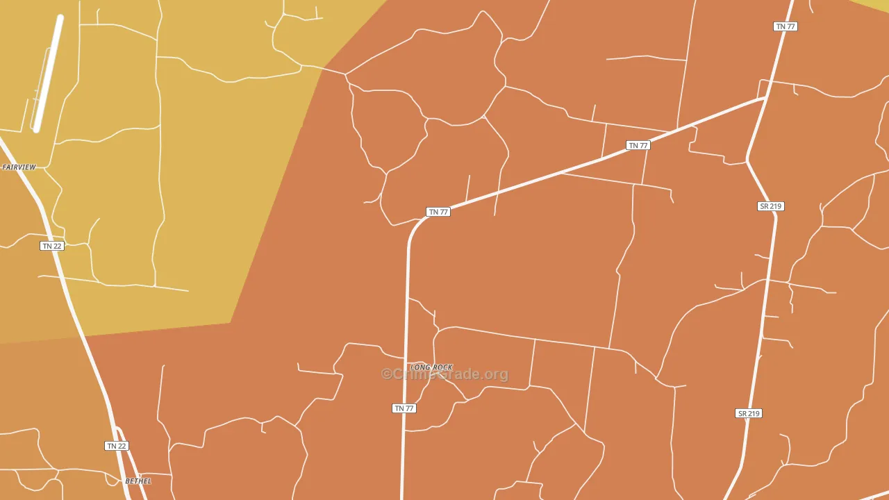 Long Rock, TN Map of Vandalism Rates