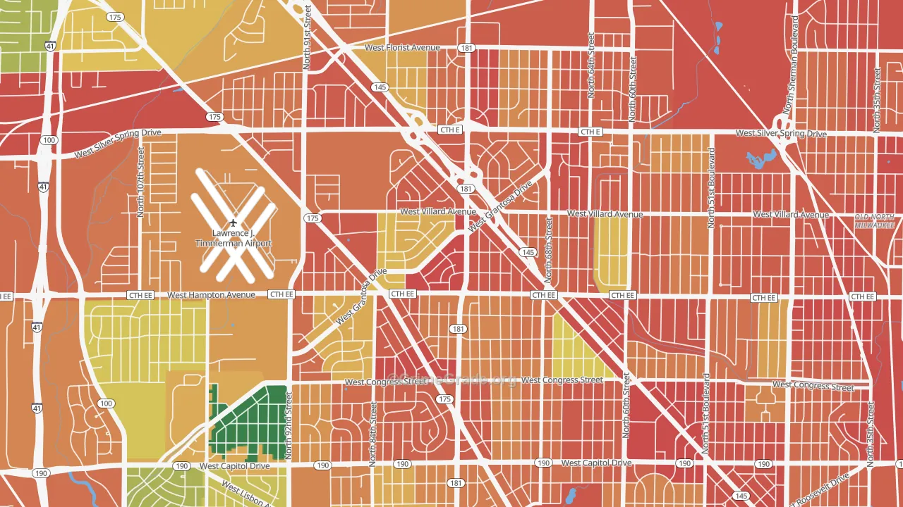 Long View, Milwaukee, WI Map of Vandalism Rates