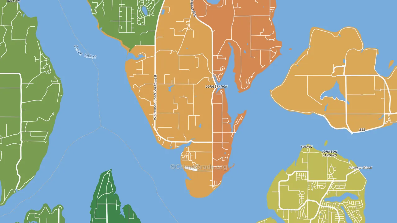 Longbranch, WA Map of Vandalism Rates