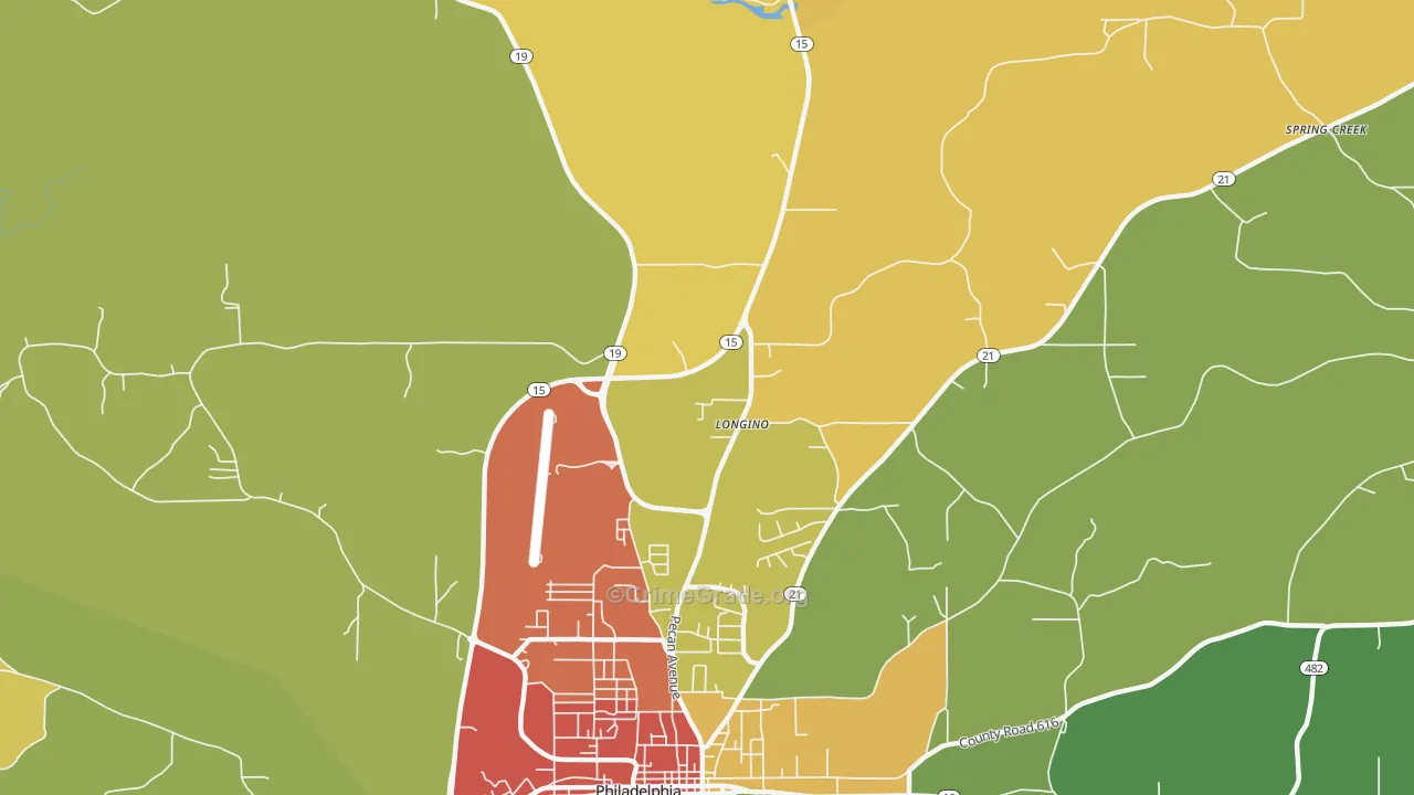 Longino, MS Map of Vandalism Rates