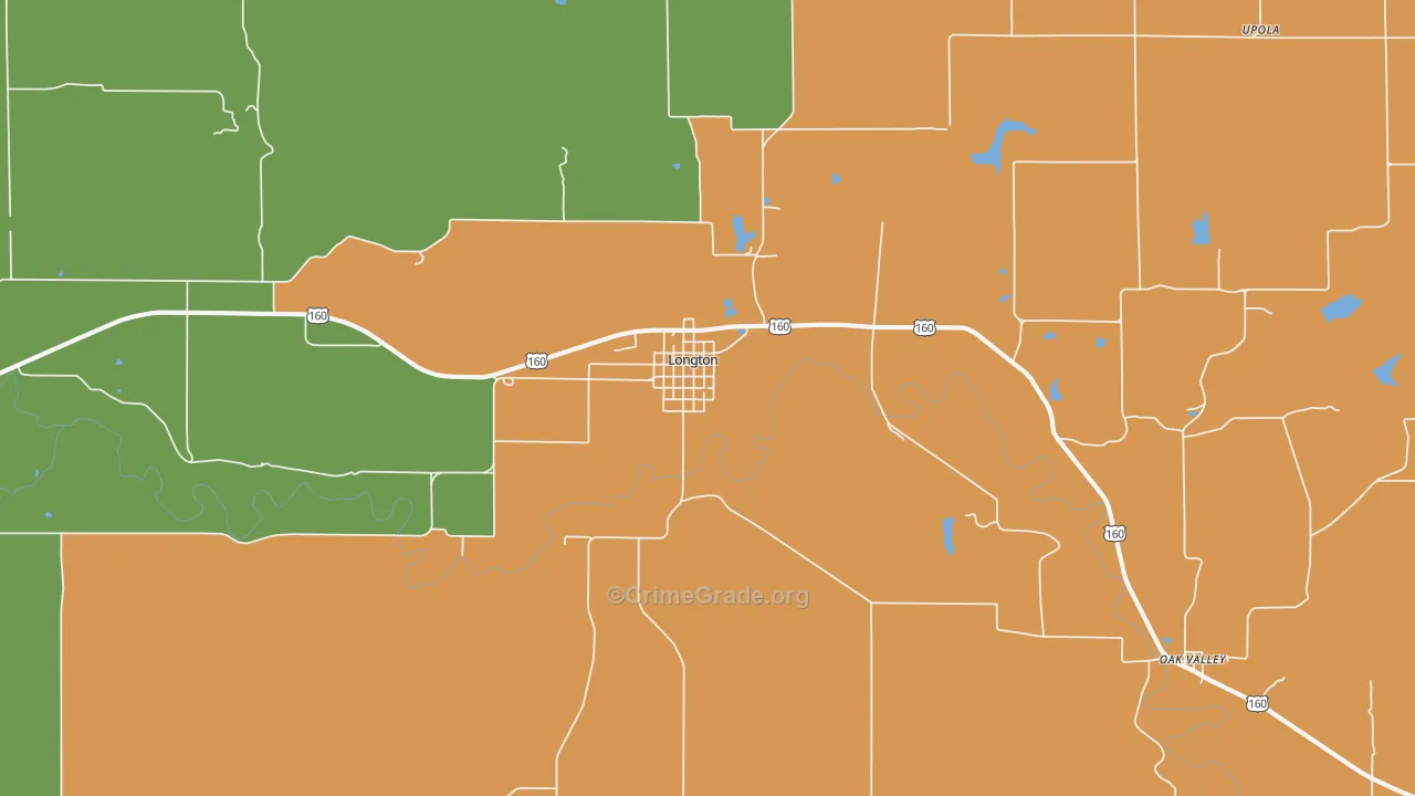 Longton, KS Map of Vandalism Rates