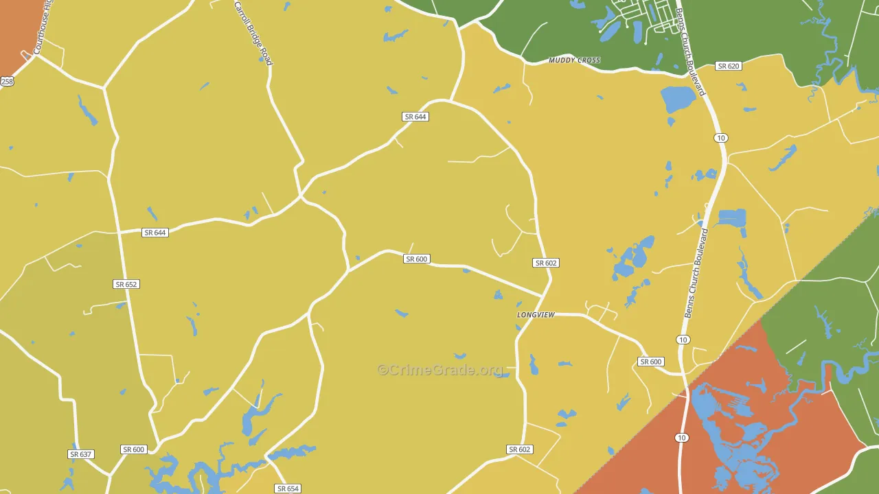 Longview, VA Map of Vandalism Rates